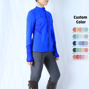Chaqueta de equitación personalizada para mujer, transpirable, con cuello alto, manga larga, cremallera completa, deportiva, para exteriores. - Product Image 3