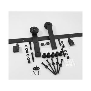 Kit de quincaillerie pour <span class=keywords><strong>porte</strong></span> <span class=keywords><strong>coulissante</strong></span> intérieure en fer forgé insonorisée de 6.6 pieds Kit de quincaillerie pour <span class=keywords><strong>porte</strong></span> de grange <span class=keywords><strong>coulissante</strong></span> simple suspendue - Product Image 3