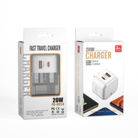 Adaptador de cargador de pared USB 20W PD QC 3,0 Tipo-C Carga de viaje rápido Enchufe de 3 pines Reino Unido para teléfonos Material GAN