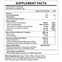 Gummies de soutien à la fertilité pour femmes adultes Myo-Inositol, bien-être hormonal ovarien et reproductif, supplément alimentaire à croquer, 60 unités