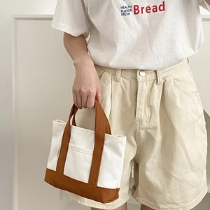 Petit fourre-tout pour femmes, sac de shopping avec poignée courte, sac à main en coton et lin, sac à déjeuner, <span class=keywords><strong>2022</strong></span> - Product Image 5