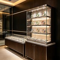 Vitrine murale de luxe pour bijoux avec éclairage LED pour les bijouteries - Couleurs personnalisables