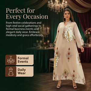 ชุดอาบายะปักเลื่อมอย่างเป็นทางการสำหรับผู้หญิง สั่งตัดได้ - Product Image 5