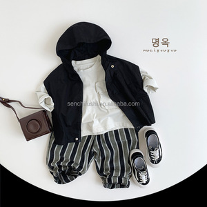 D1430 Gilet à capuche pour garçons, <span class=keywords><strong>manteau</strong></span> décontracté d'automne, 100% coton, vêtements pour enfants - Product Image 2