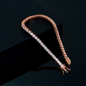 Bracelet tennis exquis pour femme, plaqué or rose, en argent 925, avec moissanite VVS de 3 mm taille brillant, certifié GRA, tendance - Product Image 2
