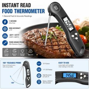 Digital Food Thermometer Stainless Steel Meat Probe Electronic Kitchen Thermometer for <b>Grilling</b> Roasting Cooking - Product Image 3