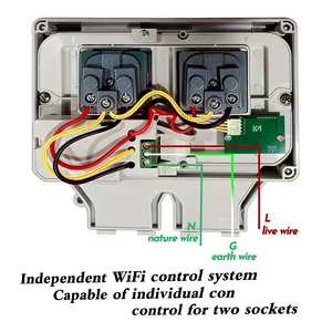 Enchufe de Pared Inteligente WiFi para Exteriores Tuya, Impermeable IP66, Temporizador, 16A, 220V, Doble Control - Product Image 5