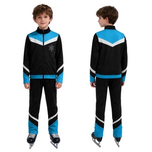 6-16 Kids Boys Latin <b>Dance</b> Competition Latin Wear Figure Skating Training Costume Jacket With Elastic Waistband <b>Pants</b> Sets - Product Image 2