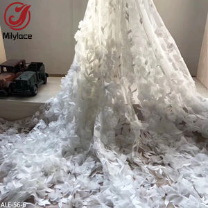 Nouvelle Mode 3d Applique Fleur De Mariée Maille Dentelle Tissu Brodé pour Mariage - Product Image 3