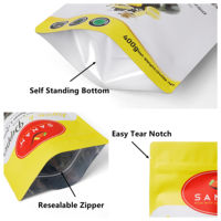 Sachets en plastique imprimés de 400g pour épices, sachets scellés pour condiments, sachets alimentaires en aluminium avec fermeture éclair, pochettes verticales pour assaisonnements