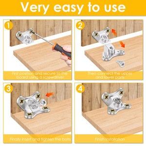 Support d'angle en L pour meubles, code d'angle droit, articulation en forme de papillon à 90 degrés, pour connecter des meubles en bois - Product Image 5