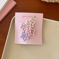 Épingles à cheveux en métal dessin animé mignon pour femmes et filles pince BB rose avec ruban et accessoires en épingle à cheveux en plastique en tissu strass