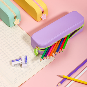 Factory direct sales of large-capacity pencil cases with zipper closure, <b>waterproof</b> <b>silicone</b> stationery storage pencil bags. - Product Image 5