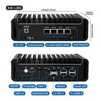 CWWK J6413 Routeur silencieux sans ventilateur Pare-feu OPNsense Micro Appliance 2.5GbE LAN 2x DDR4 NVME SSD 6L/4L Mini PC