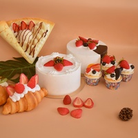 Croissant Cupcake Handkar Dessert Display Prop Gesimuleerd Fruit Cadeau Diy Faux Aardbei Plakjes Halve Rode Vestingmuur Zoete Cake