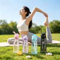Bouteille d'eau écologique et de qualité alimentaire pour la randonnée, la perte de poids, le sport, les voyages et la natation