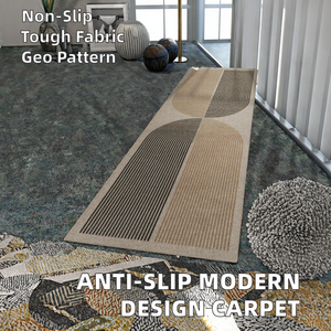 Tapis imprimé à boucles antidérapant au design moderne, facile à nettoyer, fabriqué à la machine, pour la maison, l'entrée, la cuisine, le couloir - Product Image 2