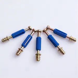 M6x41.5mm Mini Fix Cabinet Wardrobe Panel Connecting Joint Rod Bolts With Blue Plastic Cam