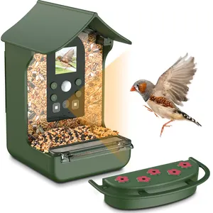 Petdom câmera de alimentador de pássaros, visão noturna projetada ao ar livre, impermeável, câmera inteligente de alimentação de pássaros, observe atividades e alimentação
