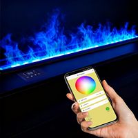 Insert de cheminée électrique à vapeur d'eau en métal, à encastrer, flamme 3D réaliste réglable, 78,8 pouces