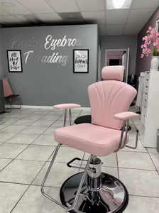 Fauteuil de beauté inclinable en cuir pour salon de coiffure, pour les sourcils, les ongles et les cils - Product Image 2