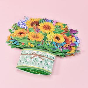 Giấy hoa bảng <span class=keywords><strong>Pop</strong></span> <span class=keywords><strong>Up</strong></span> thẻ mãi mãi bó hoa 3D Popup thiệp chúc mừng xách tay với Lưu ý thẻ và phong bì cho tất cả các dịp - Product Image 5