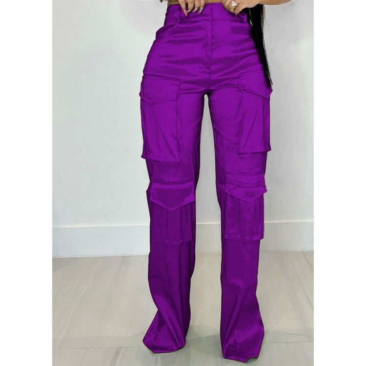 パンツ VERSACE Satin cargo pants Purple Versace Purple Satin Cargo Pants for Women Online USA at
