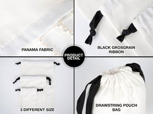 Wholesale Small Personalized Printed Cotton Canvas Jewelry Beauty Products <b>Pouch</b> with Ribbon for Elegant Gift Packaging - Product Image 6