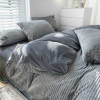 Draps de lit d'hiver ensemble de literie classe A velours de lait velours corail ensembles de draps de lit bon marché ensembles de housses de couette moelleuses pour lit king size