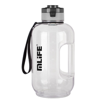 Bouteille d'eau de sport grande capacité 74oz/128oz sans BPA en Tritan, pour la gym, à boire directement, écologique, avec marqueur de temps et sangle portable