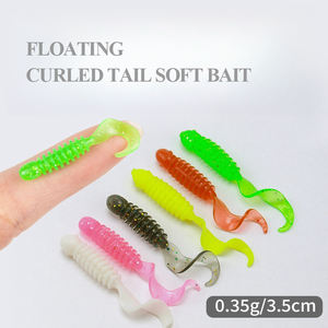 Señuelo de pesca suave de cola rizada de alta calidad, 0,35G, 20 piezas, unidades, ultra pequeño, pequeño, Macro, señuelo suave - Product Image 3