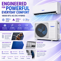 AC Tenaga Surya 18000 BTU DC Inverter Wall Split Hybrid Set Lengkap dengan Panel Surya Pendingin Pemanas Rumah Tangga 48V
