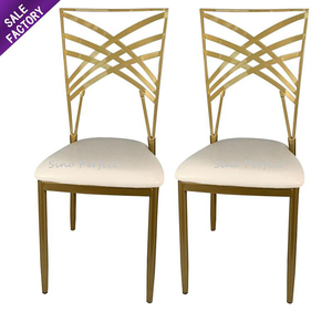 Chaises de banquet de mariage d'occasion en métal doré de luxe, prix d'usine, pour événements - Product Image 1