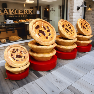 פסל עוגת טארט ביצים מעוצב בעבודת יד משרף ידידותי לסביבה, לקישוט חנויות קינוחים - Product Image 3