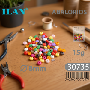 Perline Ilan Abalorios 8mm Monocolore 15g per Creazione di Gioielli Artigianali - Product Image 3