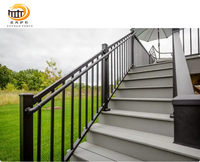 Vente en gros de main courante d'escalier en alliage d'aluminium pour villas cadre métallique en bois traité sous pression naturel