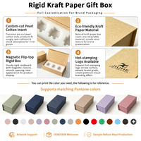 Boîte cadeau rigide en papier kraft écologique faite à la main en forme de livre avec fermeture magnétique, impression quadricolore personnalisée, estampage UV/à chaud pour