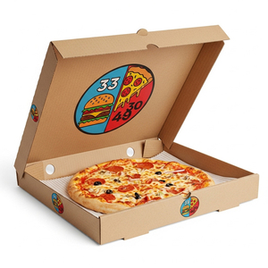 XJY custom densign 33 35 <span class=keywords><strong>CM</strong></span> 30 40 <span class=keywords><strong>9</strong></span> Pouces Burger logo impression Paquet Carton Imprimé Emballage En Vrac Pas Cher Boîtes À Pizza Avec Logo - Product Image 4
