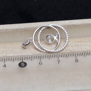 S925 Silver DIY Pearl Pendant 8-10mm Accessories Bottom <b>Holder</b> Concealer Empty 5034 Semi-Finished for Fashion Pendants Charms - Product Image 5