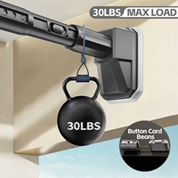 YIJIALE 30000 ㎡   Barra de Cortina Extensible de Alta Resistencia de 32 mm, de un Solo Clic, de 27.6 a 47.2 Pulgadas, Marca Manufacturer Short