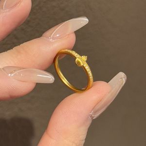 S925 Pure Silver Gourd Ring for Women Gold <b>Brushed</b> with Retro <b>Chinese</b> Style New Exquisite Fulu Jewelry Findings - Product Image 1