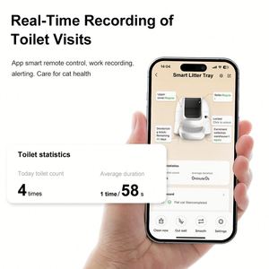 Vet-Approved Smart Litter <b>Box</b> APP Health Tracker & Self-Clean 65L Multi-<b>Cat</b> Night Safety Mode Wholesale for Pet Stores - Product Image 3