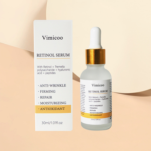 Sérum Visage Anti-Âge OEM ODM au Rétinol et Vitamine E, Éclaircissant et Raffermissant, <span class=keywords><strong>Produits</strong></span> <span class=keywords><strong>Cosmétiques</strong></span> Vimicoo, Essence Faciale Bio - Product Image 1