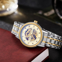 Montre-bracelet mécanique de luxe pour homme, cadran en verre, bracelet de 20 mm, étanche, lumineuse, en acier inoxydable, automatique, tendance