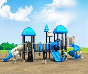 Grand équipement d'amusement extérieur en acier et en fibre de verre combiné pour balançoire et toboggan pour la maternelle et la communauté - Product Image 1