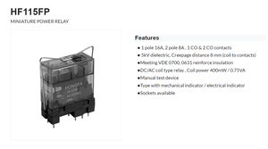Tiếp sức công suất cao thu nhỏ hf115fp/hf115fk/<span class=keywords><strong>HF115F</strong></span>-A/<span class=keywords><strong>hf115f</strong></span> chuyển tiếp công nghiệp <span class=keywords><strong>Hongfa</strong></span> <span class=keywords><strong>hf115f</strong></span> Series - Product Image 5