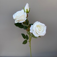 Branches de roses artificielles royales, toucher doux et réaliste, en tissu respectueux de l'environnement, pour la décoration de la maison, Halloween, Noël