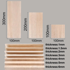 Grandmore - Láminas de <span class=keywords><strong>Madera</strong></span> de <span class=keywords><strong>Balsa</strong></span> Natural sin Acabado para Proyectos de Bricolaje, Manualidades, Construcción de Casas, Aviones, Barcos, 100*300*1.5mm, 1 Año de Garantía - Product Image 2