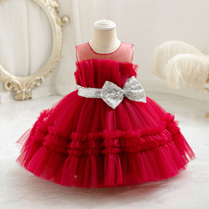 Abito da Cerimonia per Bambina, Vestito da Principessa per Primo Compleanno, Abito da Sposa per Bambina, Disponibile per Spedizione Internazionale - Product Image 5