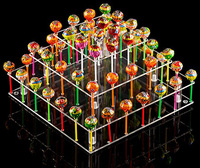 Présentoir à sucettes en acrylique transparent, 3 attaches carrées, présentoir à gâteaux en plexiglas, support à desserts pour mariage, Baby shower